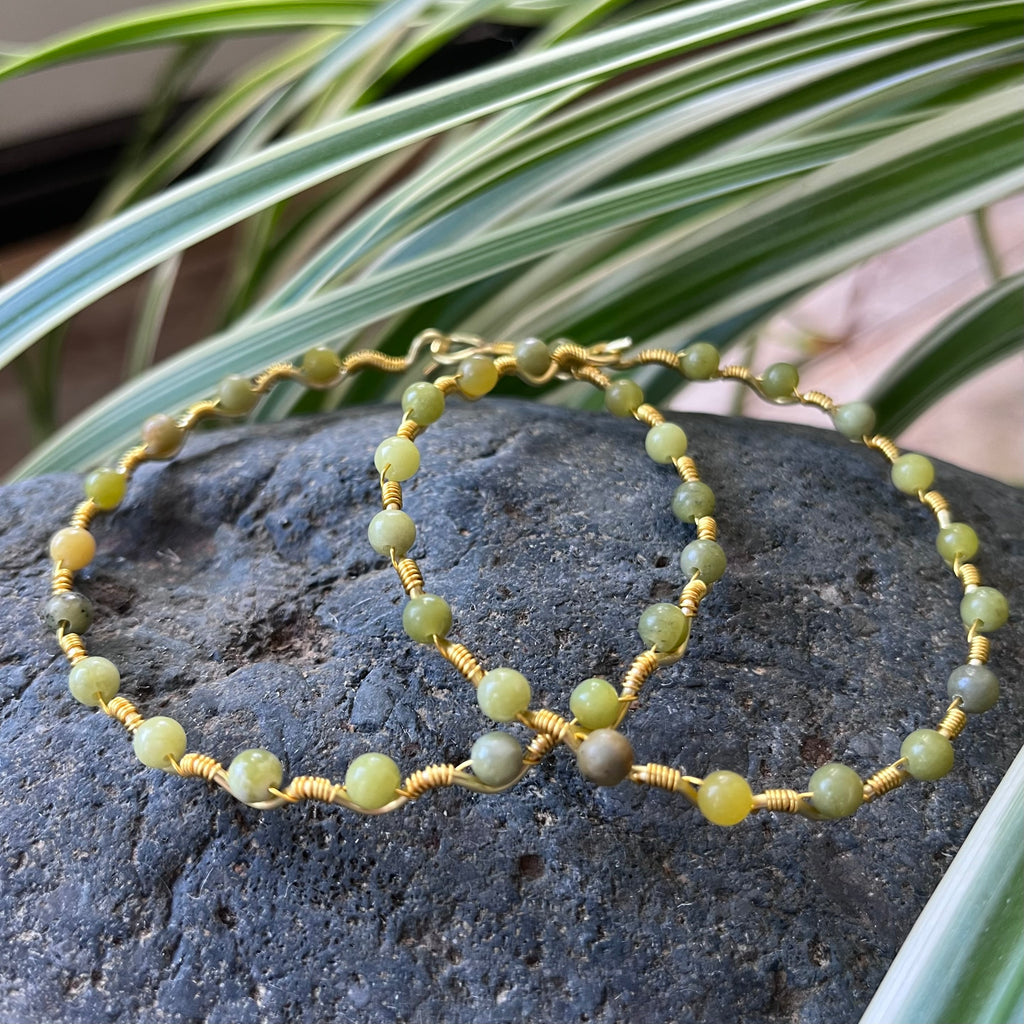 Handmade Gold Wire Canadian Jade Bangle