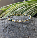 Handmade Gold Wire Moss Agate Bangle