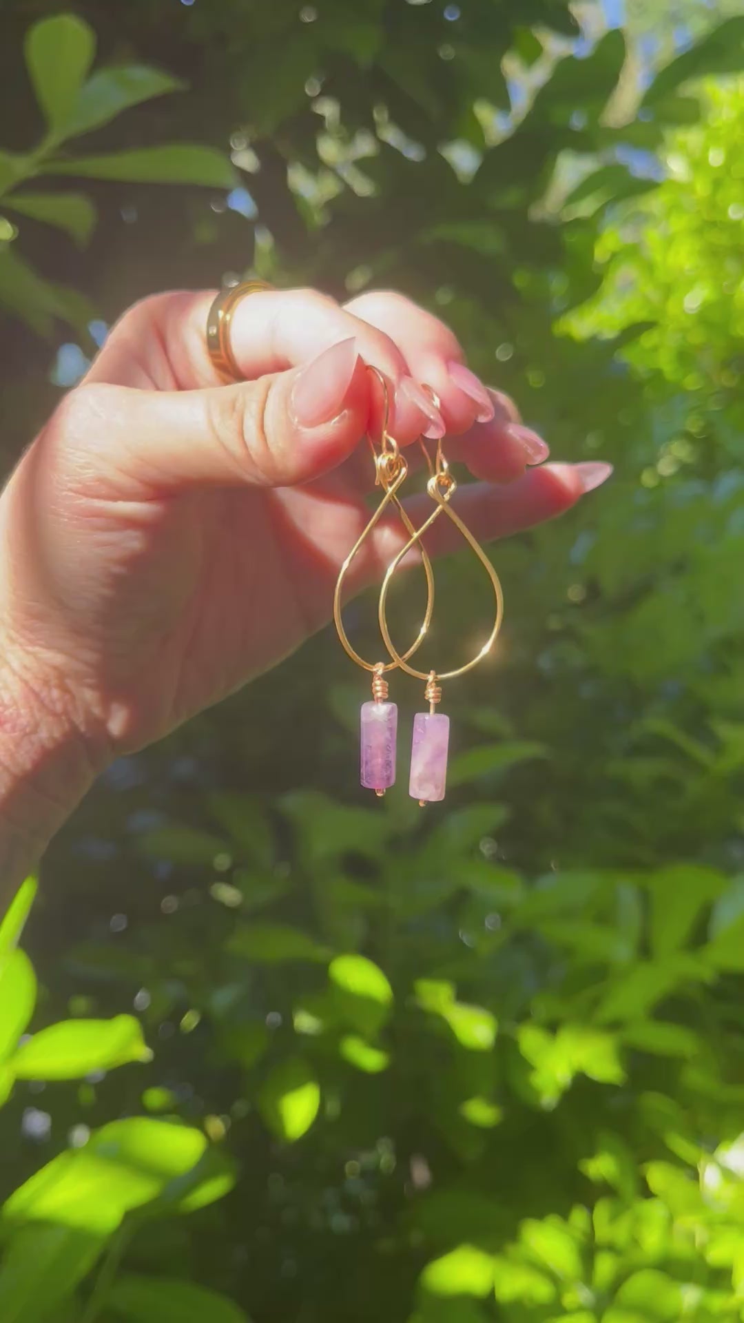 Handmade Amethyst Teardrop Earrings